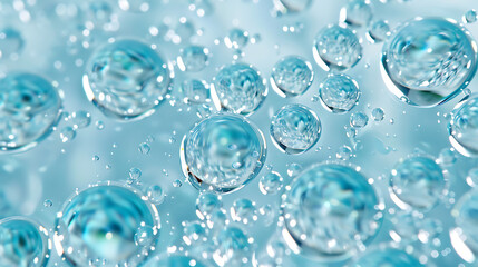 A luxurious background with hyaluronic acid droplets and a smooth surface.