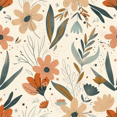 Hand drawn muted colors pattern