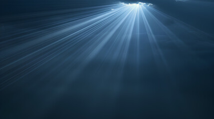 Obraz premium Ethereal rays of light piercing through clouds, creating a heavenly and divine atmosphere. 