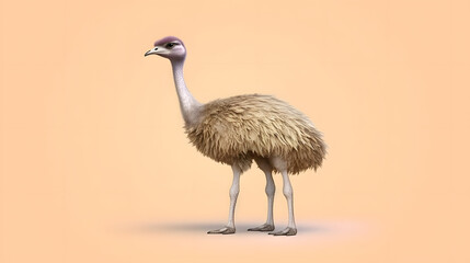 Fototapeta premium Ostrich 3d cartoon style