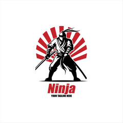 Ninja mascot logo vector template, Creative Ninja logo design concepts. Vector illustration