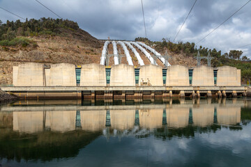 Photograph of the front of the Snowy Hydro Tumut 3 power station near Talbingo in the Kosciuszko...