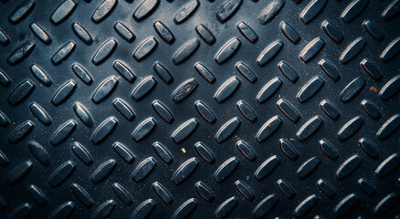 Close-Up of Textured Metal Tread Plate

