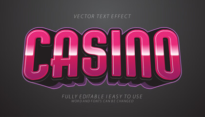 3d editable casino text effect graphic style template