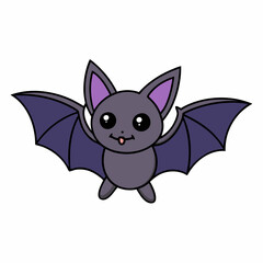 Flying Bat Vector Art Illustration on a White Background 