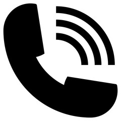 Black Call Fill Icon Contact Us Sign Symbol, Call to Action CTA Pixel Perfect Vector Illustration