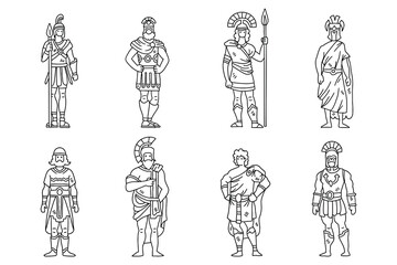 A series of men in ancient Roman garb