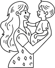 A woman is holding a baby in her arms