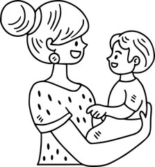 A woman is holding a baby in her arms