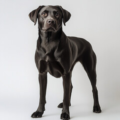 Labrador retriever dog isolated on white background, full depth of field