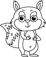A cute cartoon squirrel with a big smile on its face