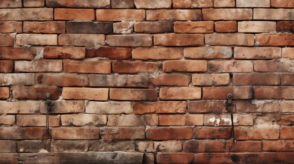 Obraz premium A brick wall with a few holes in it