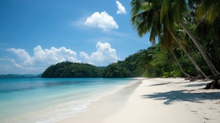 Tropical Paradise Beach with Palm Trees