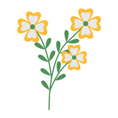 Spring Flower Illustration with Flat Cartoon Design and Shape. Vector Icon Isolated on White Background