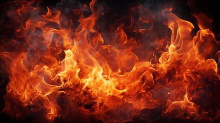 The image is of a fire with flames reaching high into the air