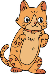 A cat with a collar is sitting on the ground