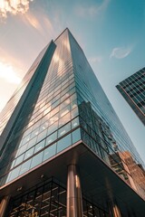 A high-rise building with numerous windowed floors, suitable for architectural or cityscape images