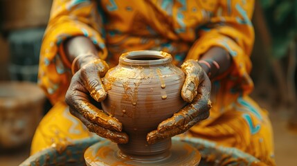 Clay artistry: pottery, practice of molding clay into various forms, blending traditional techniques with modern designs to produce unique, handcrafted ceramics for use and aesthetic enjoyment.