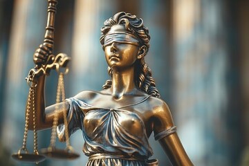 Fototapeta premium Lady Justice Statue with Scales of Justice