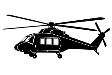 helicopter silhouette vector graphic, copter icon vector illustration
