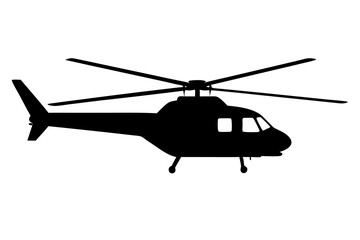 helicopter silhouette vector graphic, copter icon vector illustration

