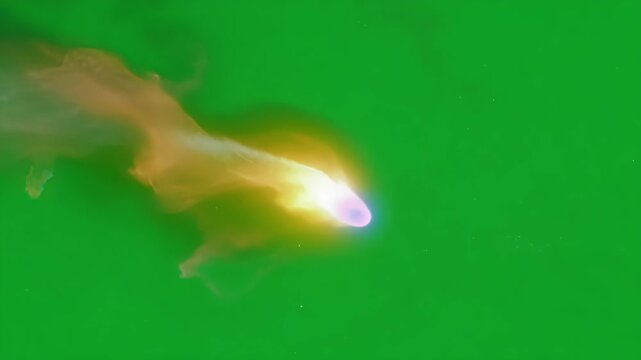 As comets make their journey through the solar system their tails take on various colors and forms captivating all who witness them. Green screen chromakey