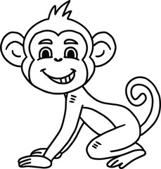 A cute monkey with a big smile on its face