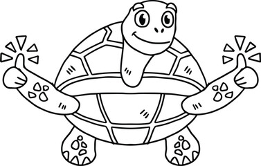 A turtle is holding up its right hand and giving a thumbs up