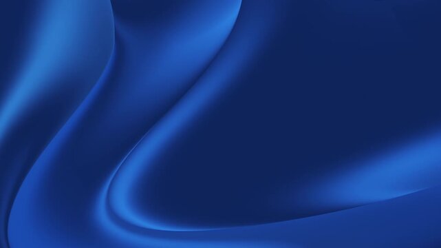 Dark blue gradient motion background with flowing curved waves. Seamless looping video animation 4K footage