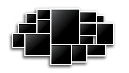 Photo frame collage modern concept background 24