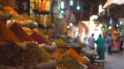 Fototapeta premium Colorful Spice Market Display