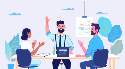 A diverse group of colleagues discuss ideas and strategies during a meeting.