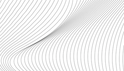 Abstract wave lines element for banner, flyer, brochure, poster. Stylized curved wavy Line line art vector illustration. Black Stripes on Background. Modern flowing wave lines element. EPS10