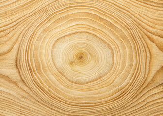 Warm beige natural wood texture with visible tree rings and subtle wood grain patterns creating a rustic and earthy background for various designs.