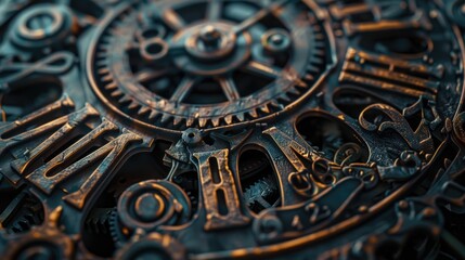 A detailed view of clock mechanisms