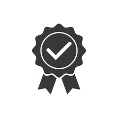 Certificate icon. Premium quality. Achievement badge. Profile Verification. Check mark icon. Vector check mark. Quality mark. Quality seal. Approval sign. Task done. Project completed. Check Mark.Web