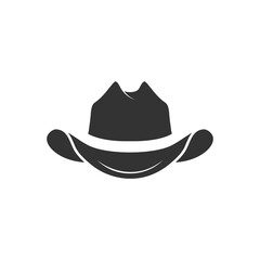 cowboy hat icon flat vector illustration