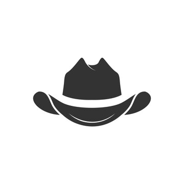 cowboy hat icon flat vector illustration
