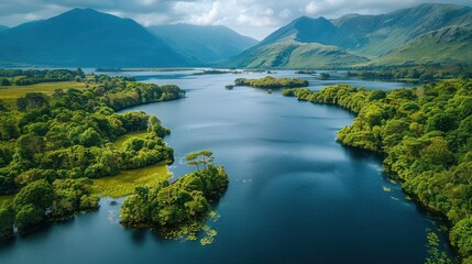 Serene Landscape of Killarney: Majestic Mountains and Tranquil Lakes
