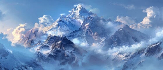 The concept of International Mountain Day. Beautiful nature landscape