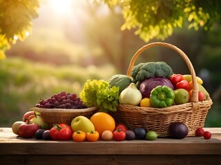 fruits and vegetables in basket