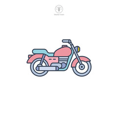 Fototapeta premium Motorcycle icon symbol vector illustration isolated on white background