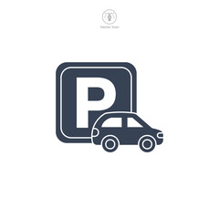 Parking sign icon symbol vector illustration isolated on white background