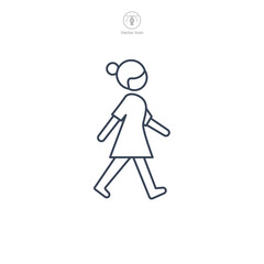 Pedestrian icon symbol vector illustration isolated on white background