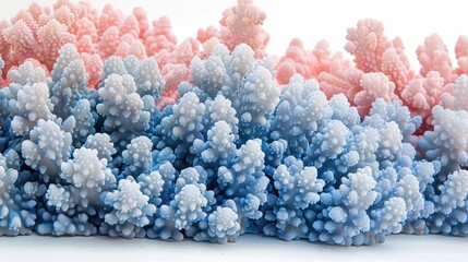 Fototapeta premium Coral texture close-up in shades of blue and pink on a clean surface