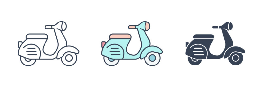 Scooter icon symbol vector illustration isolated on white background