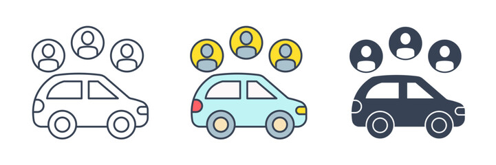 Car sharing icon symbol vector illustration isolated on white background