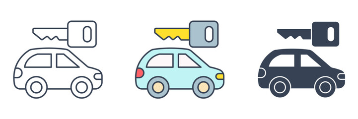 Car rental icon symbol vector illustration isolated on white background