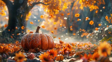 Thanksgiving Countdown: 3D Rendering of Festive Decorations and Symbols for the Upcoming Holiday