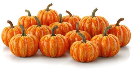 Obraz premium Isolated Vector Set of Orange Pumpkins for Fall and Halloween Decorations